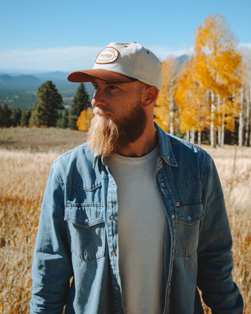The Brand Cap – Off White / Brown